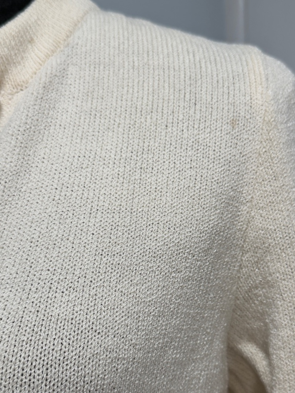 St. John Cream Knit Cardigan with Gold Buttons - Picture 4 of 13